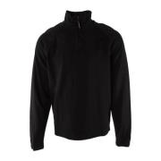 Zwarte Fleece Sweater met Uniek Design C.p. Company , Black , Heren