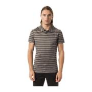 Gestreept Print Korte Mouw Polo Shirt By Byblos , Gray , Heren