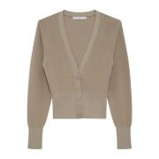 V-hals Vest met Parelknoopsluiting IRO , Beige , Dames