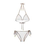 Vintage Check Triangle Halternek Bikini Set Burberry , White , Dames