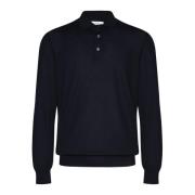 Lange Mouw Polo Shirt Zwart Knoopsluiting Mauro Ottaviani , Blue , Her...