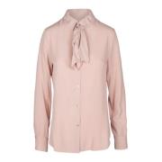 Mussola Shirt met Klassieke Kraag Alessia Santi , Pink , Dames