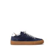 Blauwe Leren Sneaker P448 , Blue , Dames