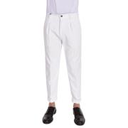 Witte Fluwelen Broek Regular Fit Berwich , White , Heren