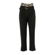 Damesbroek met dierenprintriem Manila Grace , Black , Dames