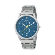 Zilveren Herenhorloge Klassiek Elegant Blauw Pierre Cardin , Gray , He...