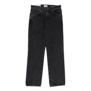 Zwarte Denim Herenjeans met Rechte Pijp Amish , Black , Heren