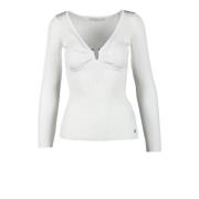 Elegante Viscose Mix Spandex Top Guess , White , Dames