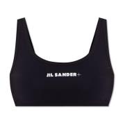 Bikinitop met logo Jil Sander , Black , Dames