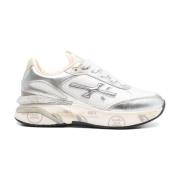 Mesh Leren Sneakers Premiata , Gray , Dames