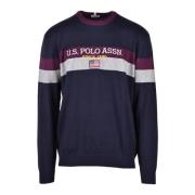 Katoen Kasjmier Gebreide Trui U.s. Polo Assn. , Blue , Heren