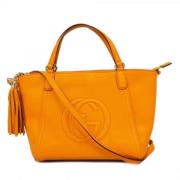 Pre-owned Leather handbags Gucci Vintage , Orange , Dames