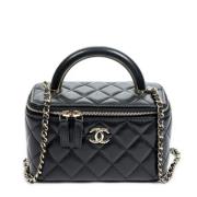 Pre-owned Leather handbags Chanel Vintage , Black , Dames