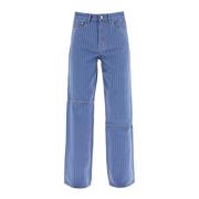 Rechte Jeans met Verticale Streep Ganni , Blue , Dames