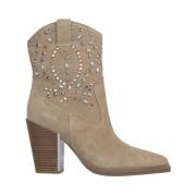 Enkellaarsjes met studs en hak Alma EN Pena , Brown , Dames