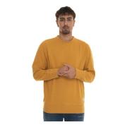 Effen Crewneck Sweatshirt met Pluche Interieur Gant , Yellow , Heren