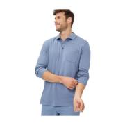 Lichtblauw poloshirt lange mouw Brax , Blue , Heren