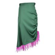 Stijlvolle Viscose Gonna Rok Weili Zheng , Green , Dames