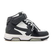 Zwarte Mid Top Sneakers Stijlvol Geperforeerd Off White , Black , Here...