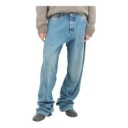 Verstelbare Diagonale Naad Jeans Maison Margiela , Blue , Heren