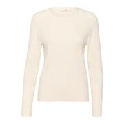 Basis Pullover Gebreid Whisper White Soaked in Luxury , White , Dames