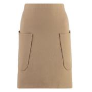 Cashmere Rok met Twee Voorzakken Malo , Brown , Dames