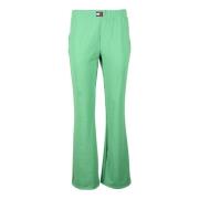 Elastaan Polyester Broek Tommy Jeans , Green , Dames