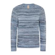 Multicolor O-Neck Pullover Blouse Skovhuus , Blue , Dames