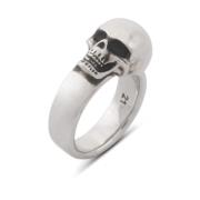 Skull Logo Zilveren Ring Messing Italië Alexander McQueen , Gray , Her...