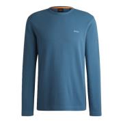 Wafelstructuur Longsleeve T-shirt Hugo Boss , Blue , Heren