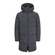 Urban Lange Gewatteerde Jas Jack & Jones , Gray , Heren