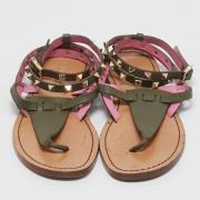 Pre-owned Leather sandals Valentino Vintage , Green , Dames