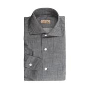 Grijze Slim Fit Knoopsluiting Overhemd Barba , Gray , Heren