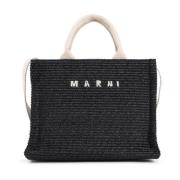 Raffia East-West Tote Bag Marni , Black , Dames