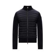 Gewatteerde Crêpe Ritsvest Moncler , Blue , Heren