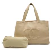 Pre-owned Leather chanel-bags Chanel Vintage , Beige , Dames