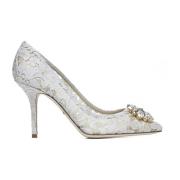 Witte Hak Schoenen Elegante Stijl Dolce & Gabbana , White , Dames