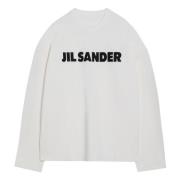 Lange mouw ronde hals T-shirt Jil Sander , White , Heren