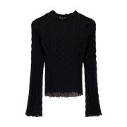 Mesh Top Korte Mouw Stijlvol My Jewellery , Black , Dames