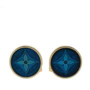 Pre-owned Linen earrings Louis Vuitton Vintage , Gray , Dames