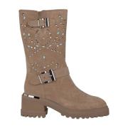 Halfhoge laars met studs Alma EN Pena , Brown , Dames