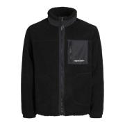 Teddy Fleece Jas Vesterbro Jack & Jones , Black , Heren