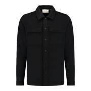 Geweven Flanel Borstzakken Shirt Pure Path , Black , Heren