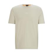 Casual ronde hals katoenen T-shirt Boss Orange , Beige , Heren