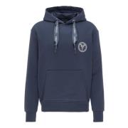 Klassieke hoodie met logodetail Carlo Colucci , Blue , Heren