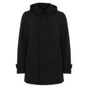 Zwarte jas met afneembare capuchon Herno , Black , Heren