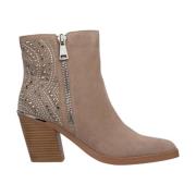 Enkellaars met dubbele rits en studs Alma EN Pena , Brown , Dames