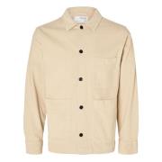 Cord Overshirt met Klassieke Details Selected Homme , Beige , Heren