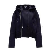 Blauwe Wollen Biker Stijl Jas JW Anderson , Blue , Dames