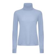 Hemelsblauwe Wol Kasjmier Coltrui Sweater Max Mara Studio , Blue , Dam...